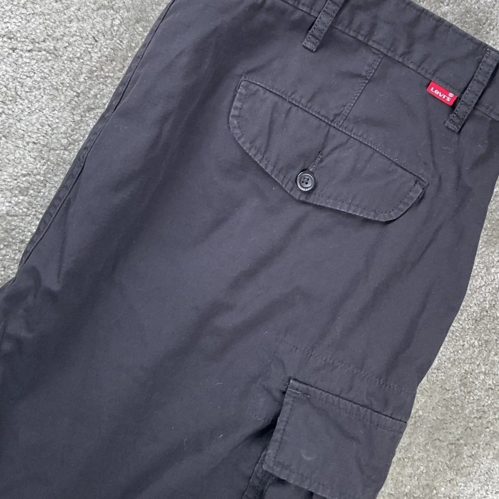 Levi's Cargo Shorts Mens 42 Black Excellent Cotton Utility‎ Multi-Pocket